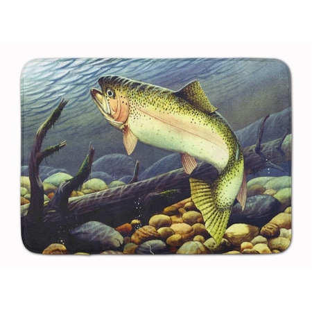 Jensendistributionservices Rainbow Trout Machine Washable Memory Foam Mat MI2550646